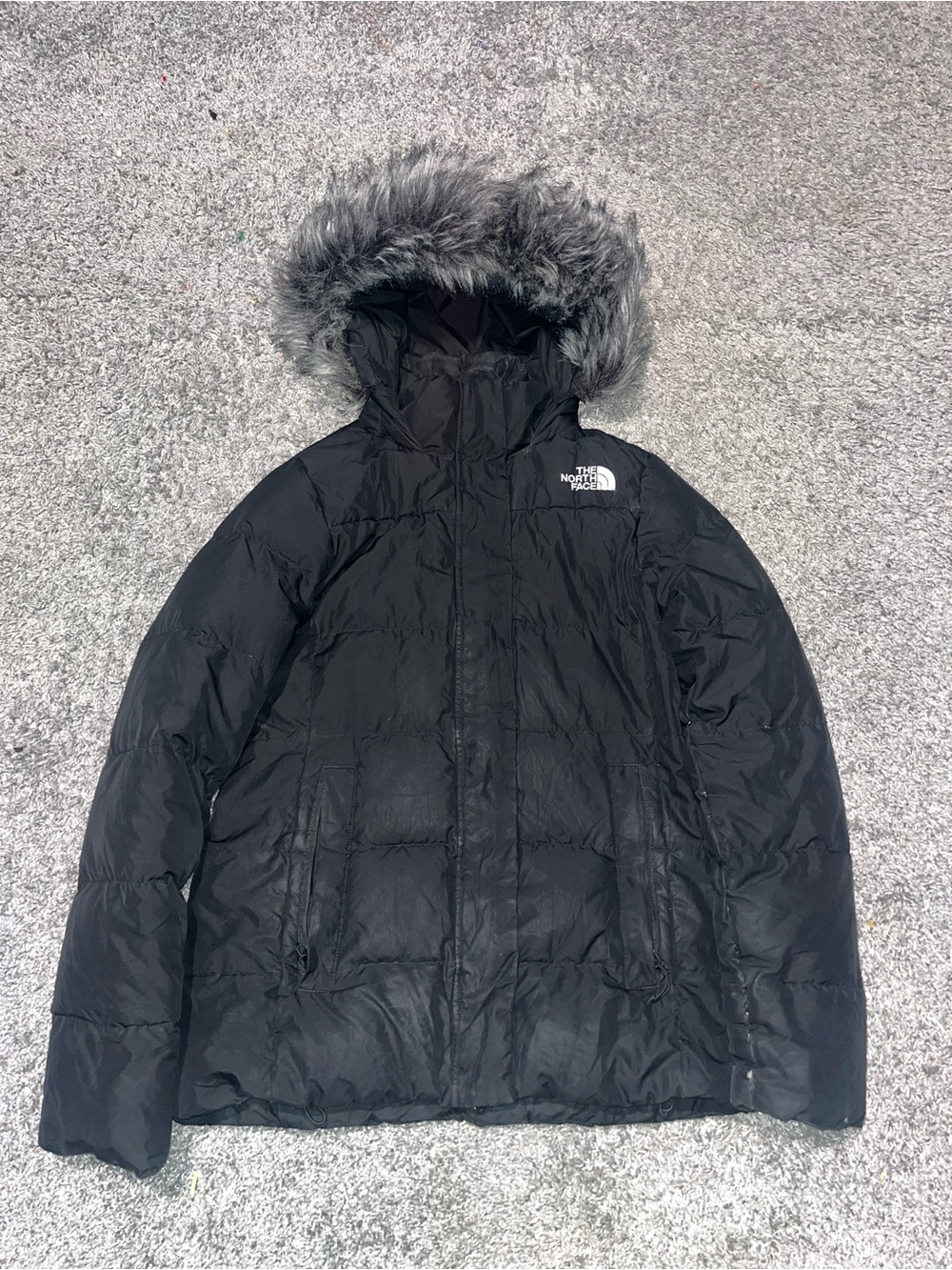 The North Face Black Puffer Jacket with Faux Fur Hood